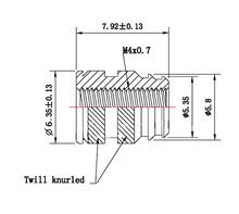 Load image into Gallery viewer, M4-0.7 Long Brass Threaded Inserts