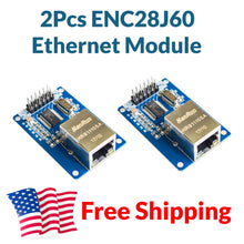 Load image into Gallery viewer, 2pcs ENC28J60 Ethernet Shield Module RJ45 Board Arduino STM32 ESP32 Webserver