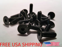 Load image into Gallery viewer, (50) M5 M5-0.8 M5-8 12 12mm Black Oxide Hex Socket Cap Flat Head Machine Screws