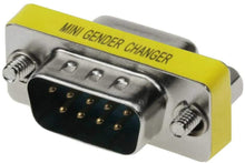 Load image into Gallery viewer, 3x DB9 Gender Changer Adapter Male MM M-M M/M RS-232 Male-Male RS232 D-Sub 9 Pin