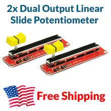 Load image into Gallery viewer, 2pcs 10K Linear Slide Potentiometer Pot Module Dual Output Arduino ESP32 STM32