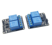 Load image into Gallery viewer, 2x Dual 2 Channel 5V Relay Module + Logic Level Converter Raspberry Pi + Arduino
