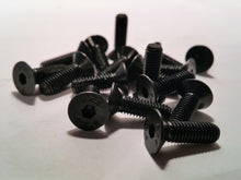 Load image into Gallery viewer, (20) M5 M5-0.8 M5-8 12 12mm Black Oxide Hex Socket Cap Flat Head Machine Screws