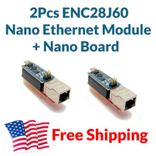 Load image into Gallery viewer, 2pcs Ethernet Shield With Nano Clone LAN Network Module Arduino Mini Adapter SPI