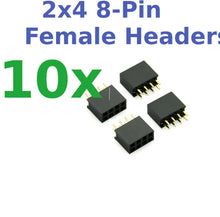 Load image into Gallery viewer, 10Pcs 2.54mm Pitch 0.1 0.1" 2x4 8 Pin 8p Female Dupont Header Through Hole USA
