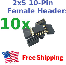 Load image into Gallery viewer, 10Pcs 2.54mm Pitch 0.1 0.1" 2x5 10 Pin 10p Female Dupont Header Through Hole USA