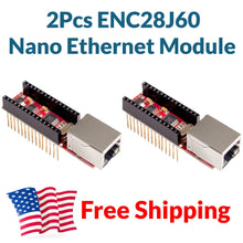Load image into Gallery viewer, 2pcs Mini Ethernet Shield LAN Network Module Arduino Nano NIC Adapter V3 SPI