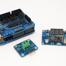 Load image into Gallery viewer, UNO R3 Compatible Sensor Shield Power Kit LM2596 INA219 9V Battery Bundle