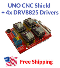 Load image into Gallery viewer, Arduino UNO CNC Shield Kit incl. 4x DRV8825 Stepper Drivers -